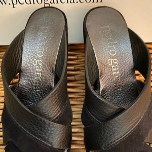 PEDRO GARCIA black slip on wedge